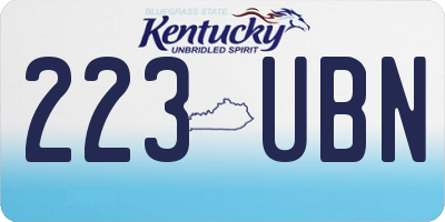 KY license plate 223UBN