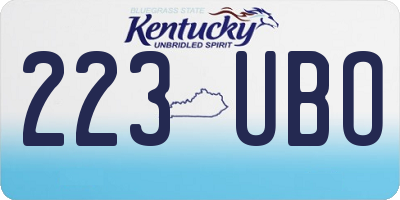 KY license plate 223UBO