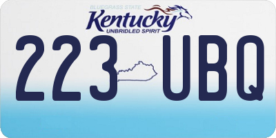 KY license plate 223UBQ