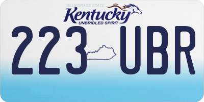 KY license plate 223UBR