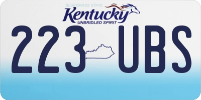 KY license plate 223UBS
