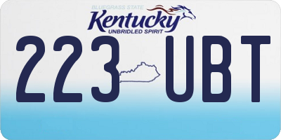 KY license plate 223UBT