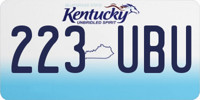 KY license plate 223UBU