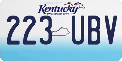 KY license plate 223UBV