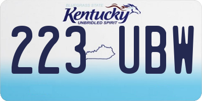 KY license plate 223UBW