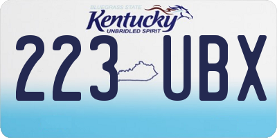 KY license plate 223UBX
