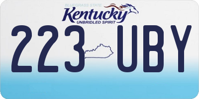 KY license plate 223UBY