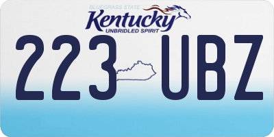 KY license plate 223UBZ