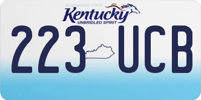 KY license plate 223UCB