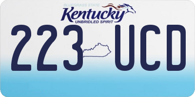 KY license plate 223UCD