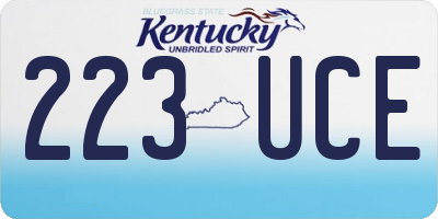 KY license plate 223UCE