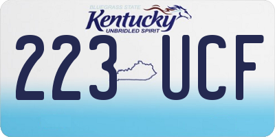 KY license plate 223UCF