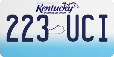 KY license plate 223UCI