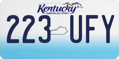 KY license plate 223UFY