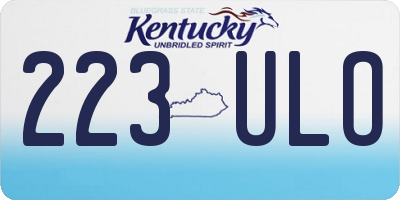 KY license plate 223ULO
