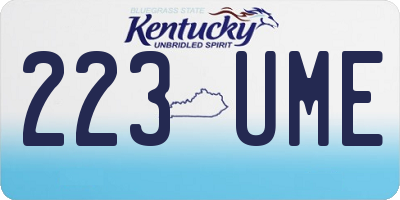KY license plate 223UME