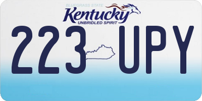 KY license plate 223UPY