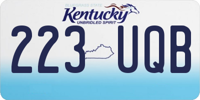 KY license plate 223UQB