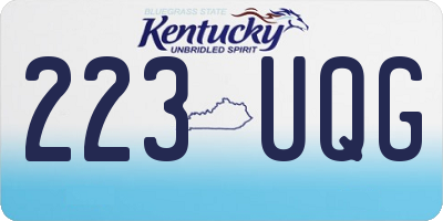KY license plate 223UQG