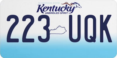KY license plate 223UQK