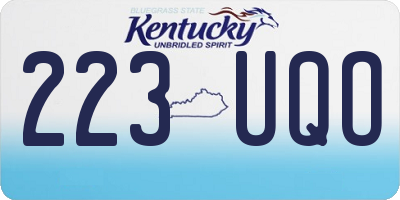 KY license plate 223UQO