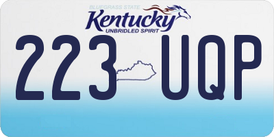 KY license plate 223UQP