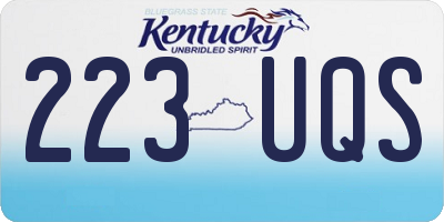 KY license plate 223UQS