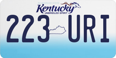 KY license plate 223URI