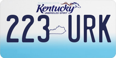 KY license plate 223URK