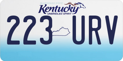 KY license plate 223URV