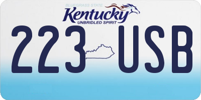 KY license plate 223USB