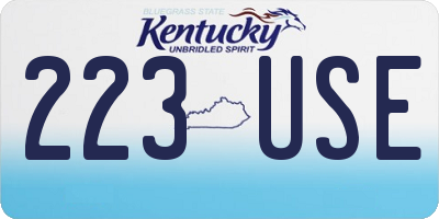 KY license plate 223USE