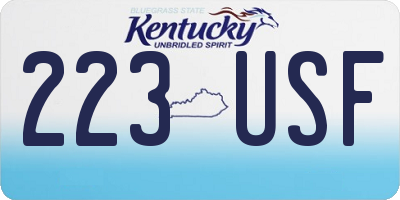 KY license plate 223USF