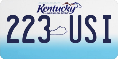 KY license plate 223USI