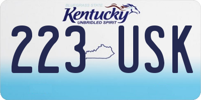 KY license plate 223USK