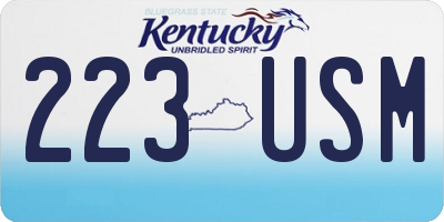 KY license plate 223USM