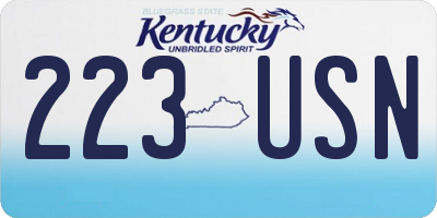 KY license plate 223USN