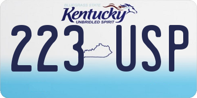 KY license plate 223USP