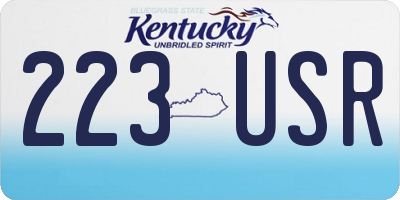 KY license plate 223USR