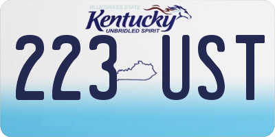 KY license plate 223UST