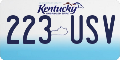 KY license plate 223USV
