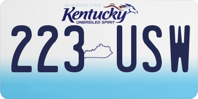 KY license plate 223USW