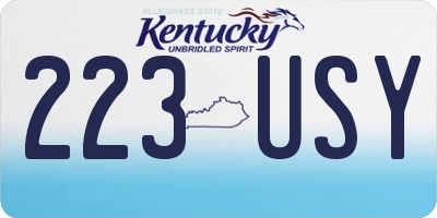 KY license plate 223USY