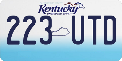 KY license plate 223UTD