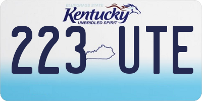 KY license plate 223UTE