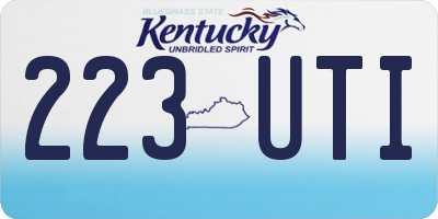 KY license plate 223UTI