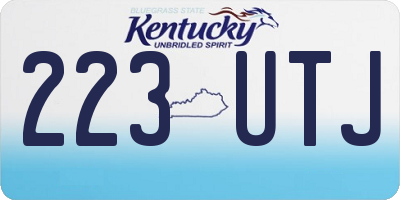 KY license plate 223UTJ
