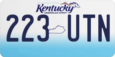 KY license plate 223UTN
