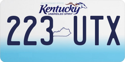 KY license plate 223UTX