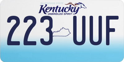 KY license plate 223UUF